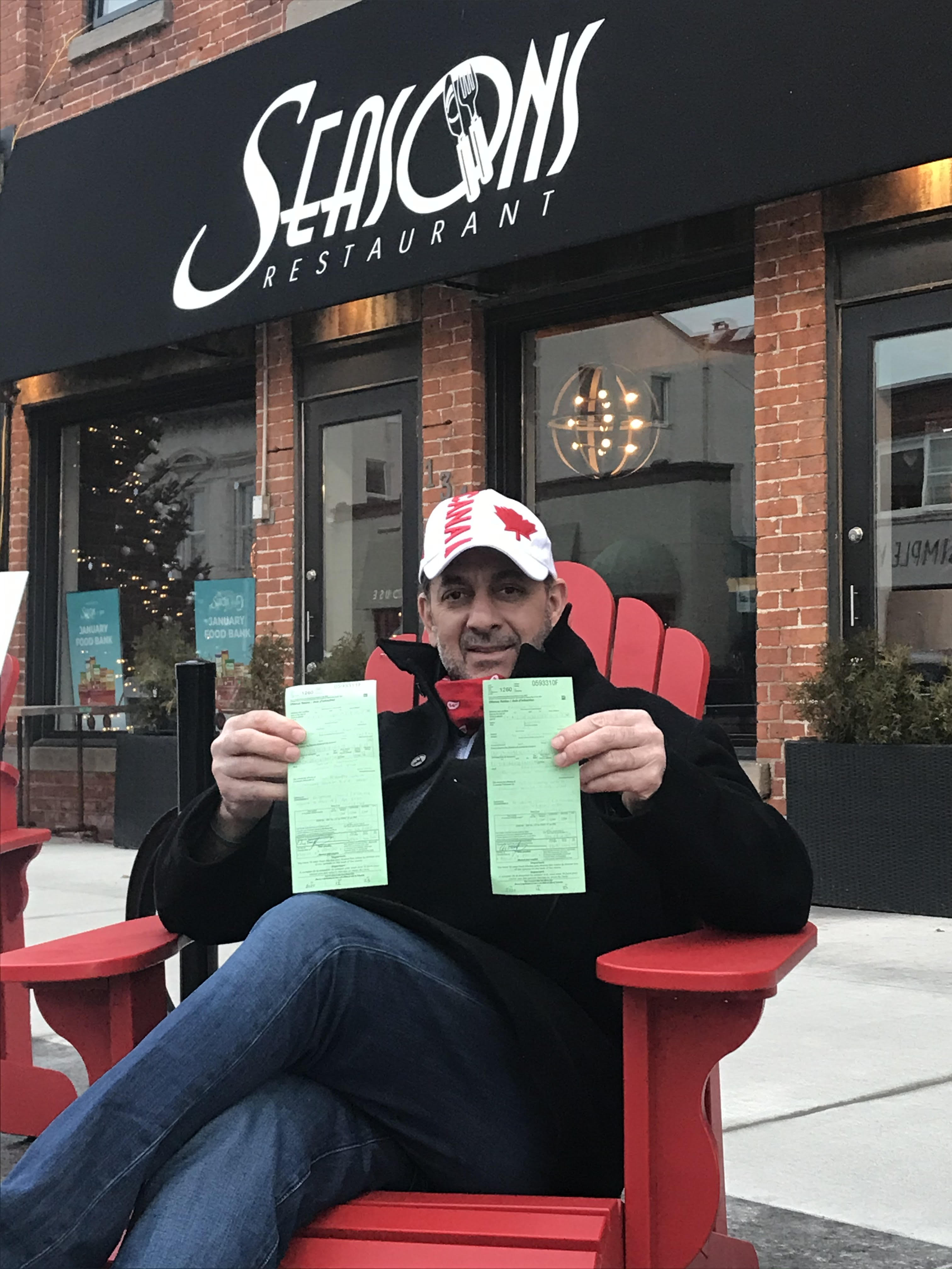 Seasons Tickets: $1760 in Covid fines for struggling restaurateur | George Couto sits in front of his historic downtown Oakville restaurant. | Simon Rae